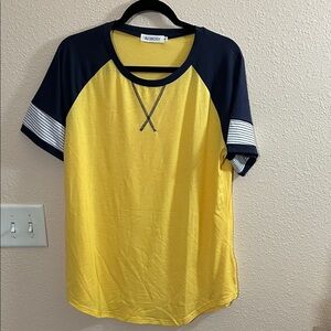 Amazon Yellow and Navy Raglan T-Shirt